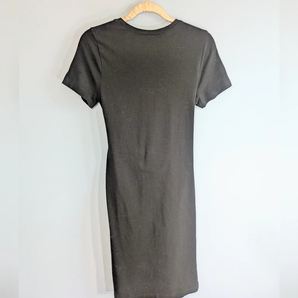 Gap Maternity Black Tie Waist Cotton Knit Midi Dress